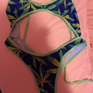 Exotic dancer stripper stoner leaf one piece